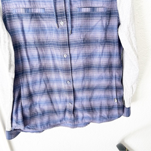 The North Face Jacket Women's Medium Campground Shacket Button Plaid Hoodie - Picture 4 of 12